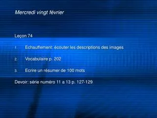 mercredi vingt f vrier