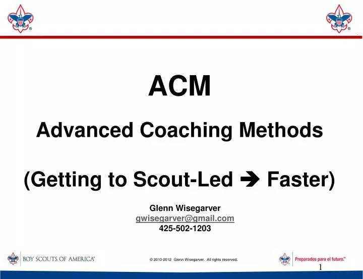 acm advanced coaching methods getting to scout led faster