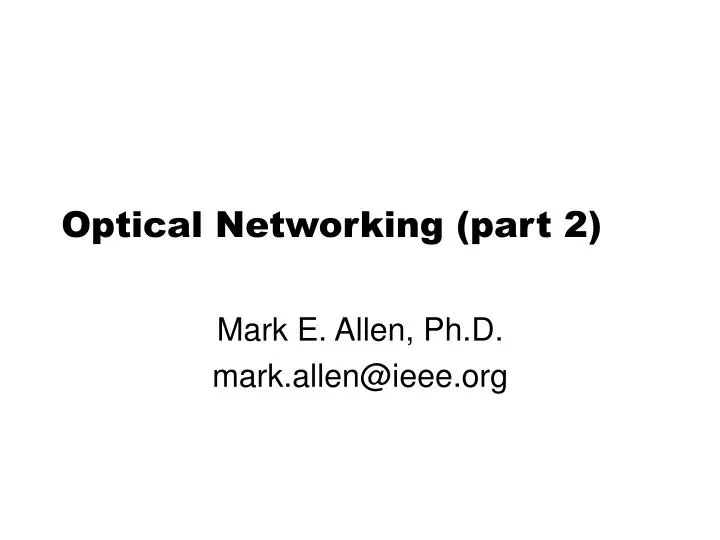 optical networking part 2