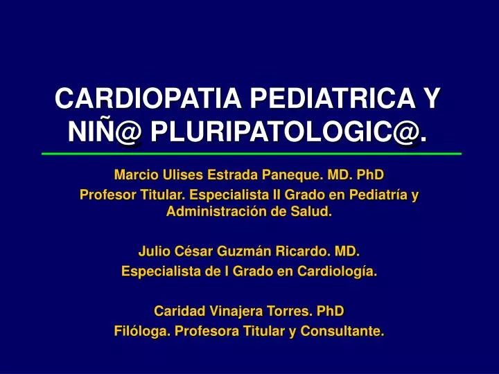 cardiopatia pediatrica y ni @ pluripatologic@