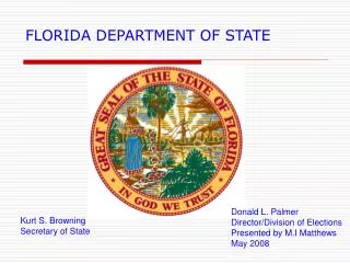 FLORIDA DEPARTMENT OF STATE