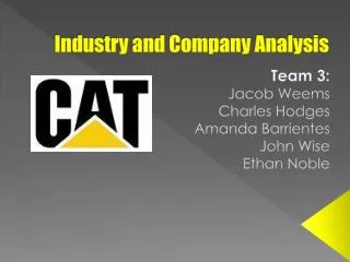 Industry and Company Analysis
