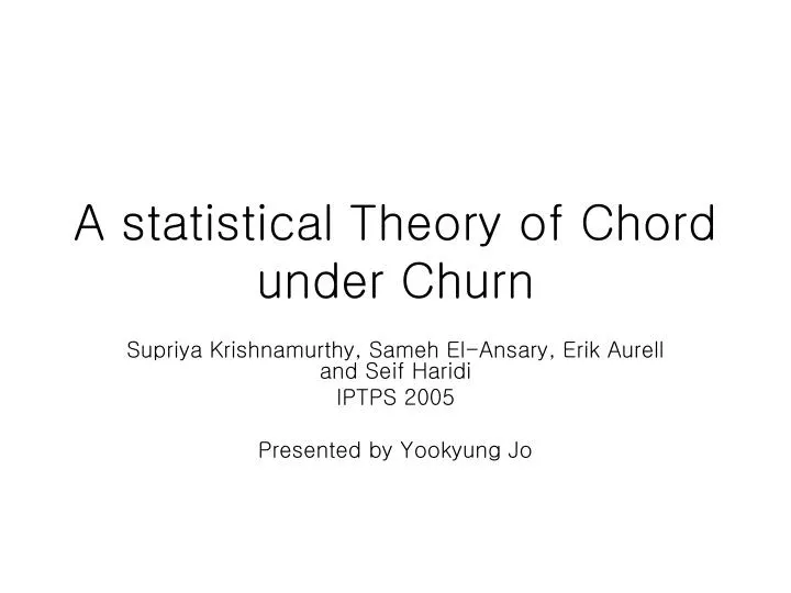 a statistical theory of chord under churn
