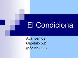 el condicional
