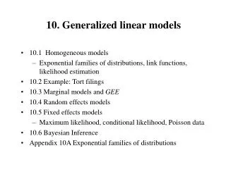 10. Generalized linear models