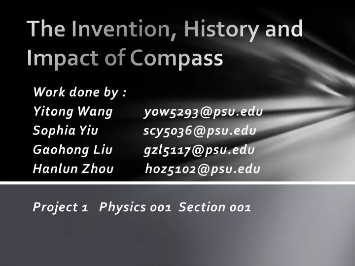 the invention history and impact of compass