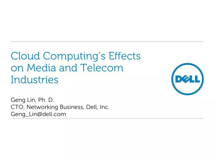 cloud computing s effects on media and telecom industries