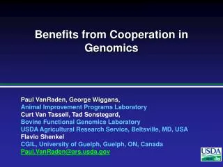 Benefits from Cooperation in Genomics