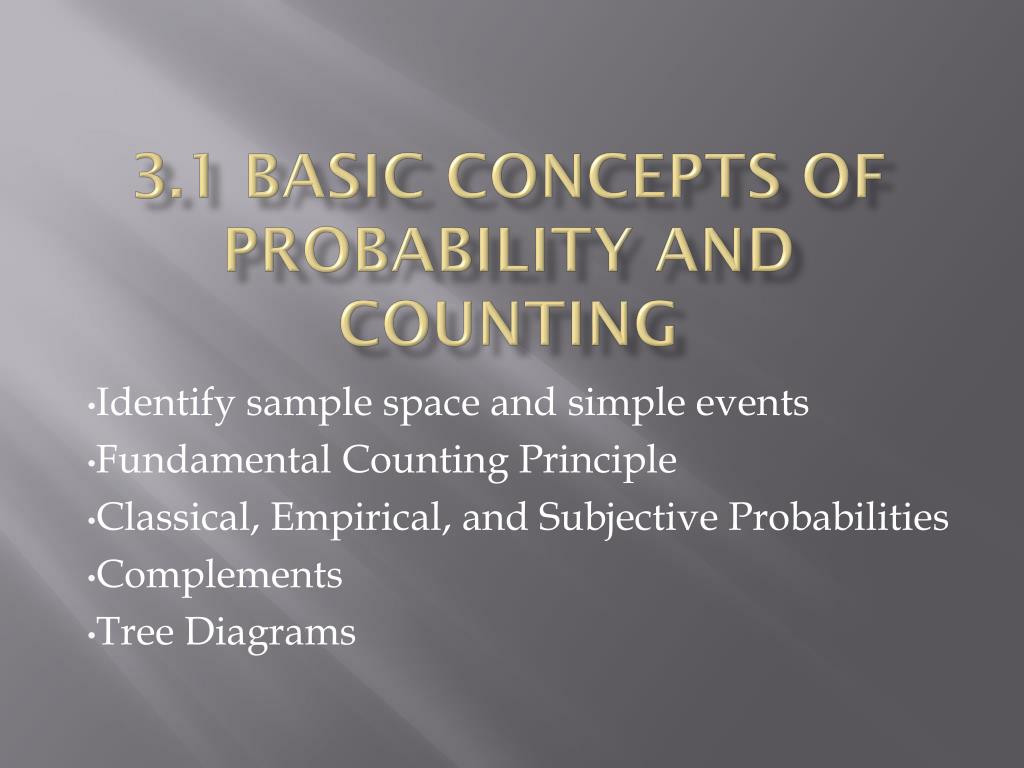 PPT - 3.1 Basic concepts of probability and counting PowerPoint ...