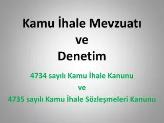 kamu hale mevzuat ve denetim
