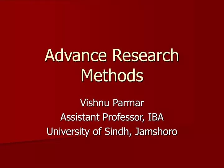advance research methods