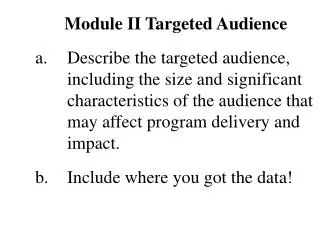 Module II Targeted Audience