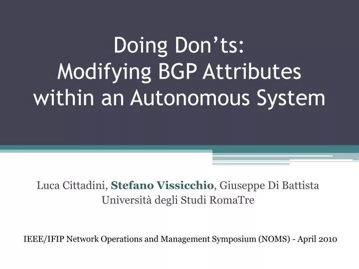 doing don ts modifying bgp attributes within an autonomous system