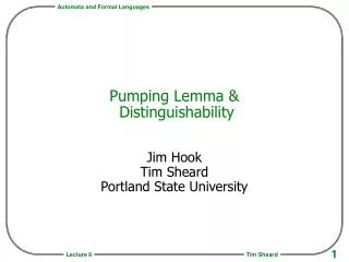 Pumping Lemma &amp; Distinguishability