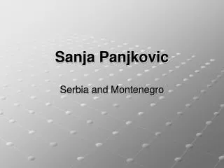 Sanja Panjkovic