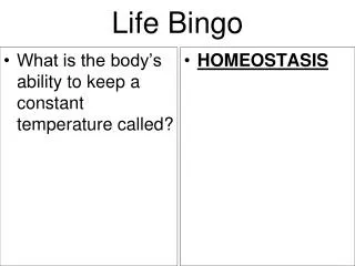 Life Bingo