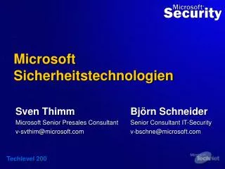 microsoft sicherheitstechnologien