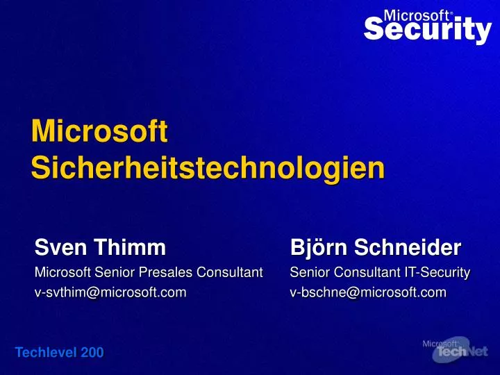 microsoft sicherheitstechnologien