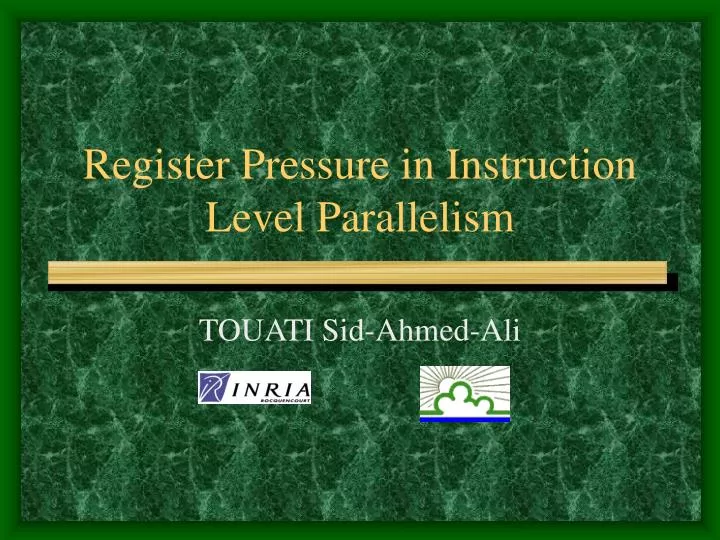register pressure in instruction level parallelism