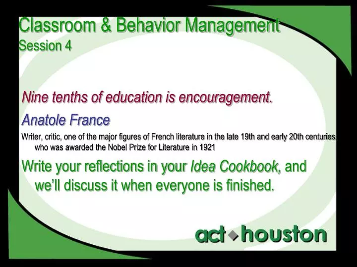 classroom behavior management session 4