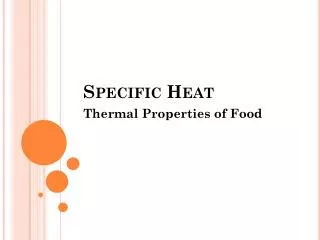 Specific Heat