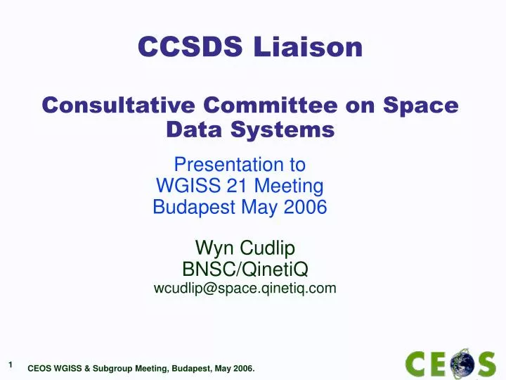 ccsds liaison consultative committee on space data systems
