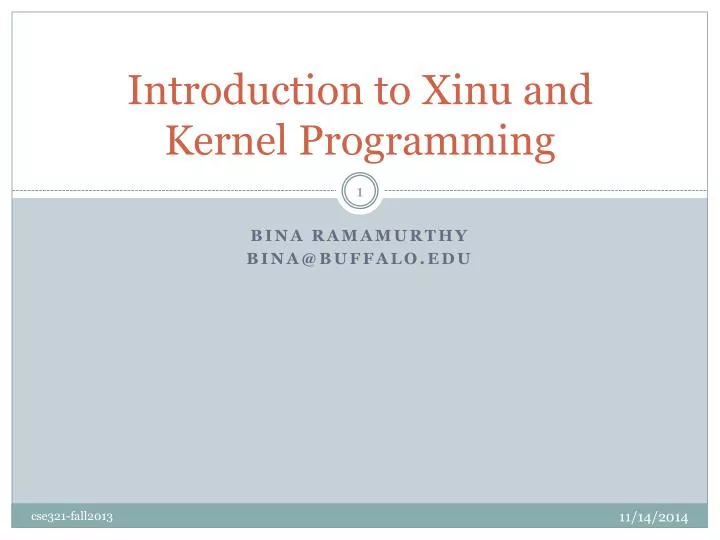 introduction to xinu and kernel programming