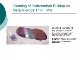 Cleaning of Hydrocarbon Buildup on Metallic-oxide Thin-Films