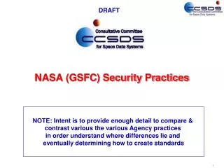 NASA (GSFC) Security Practices