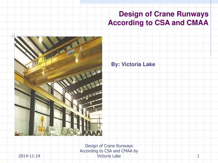 design of crane runways according to csa and cmaa