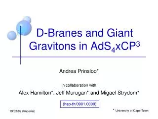 D-Branes and Giant Gravitons in AdS 4 xCP 3