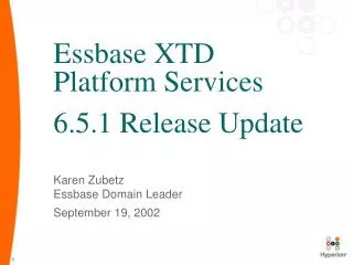 Essbase XTD Platform Services 6.5.1 Release Update