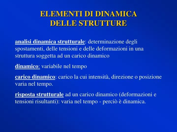 elementi di dinamica delle strutture