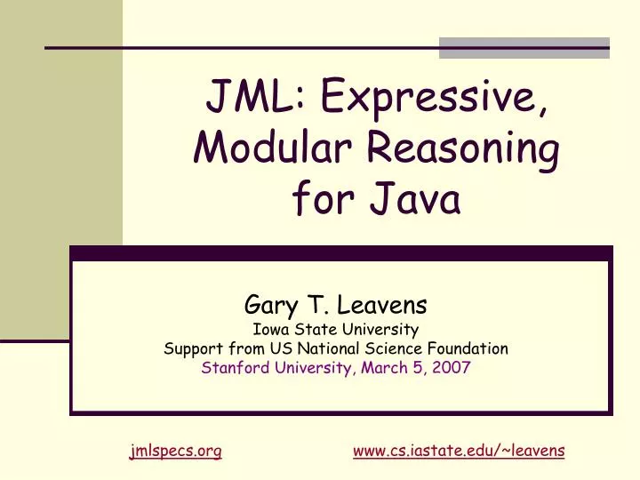 jml expressive modular reasoning for java