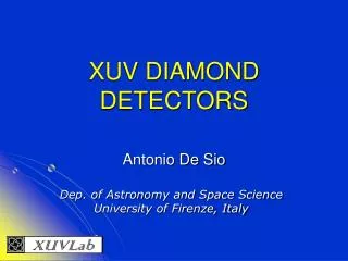 XUV DIAMOND DETECTORS