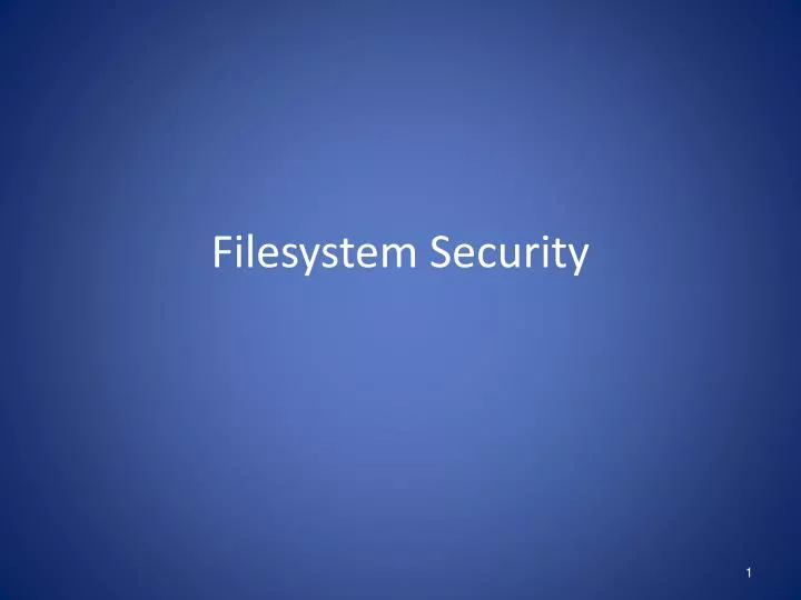 filesystem security