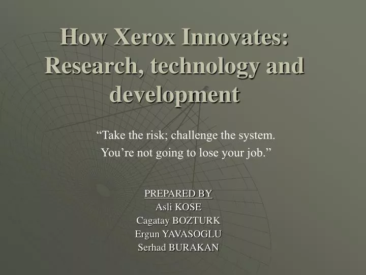 how xerox innovates research technology and development