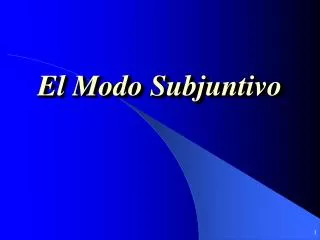 el modo subjuntivo
