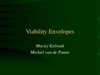 Viability Envelopes