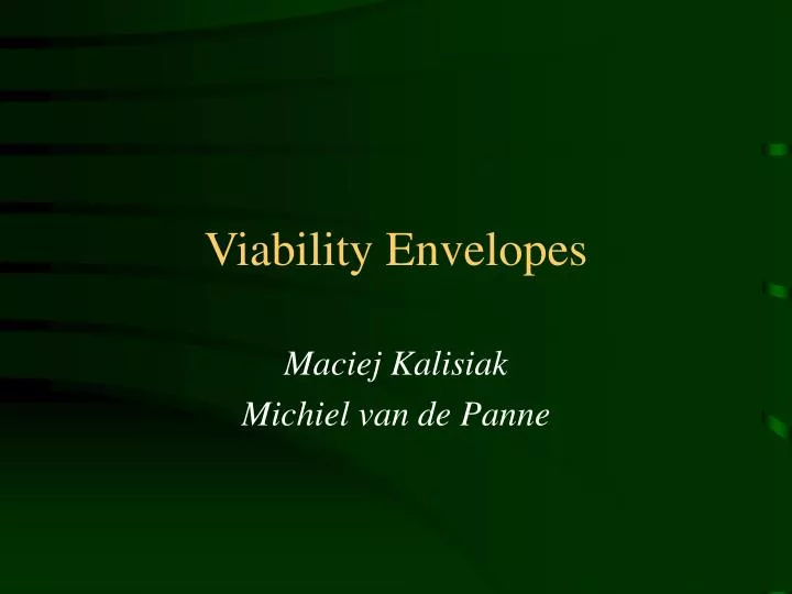 viability envelopes