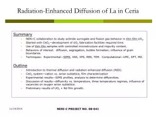 Radiation-Enhanced Diffusion of La in Ceria