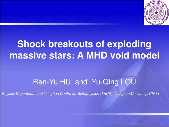 shock breakouts of exploding massive stars a mhd void model