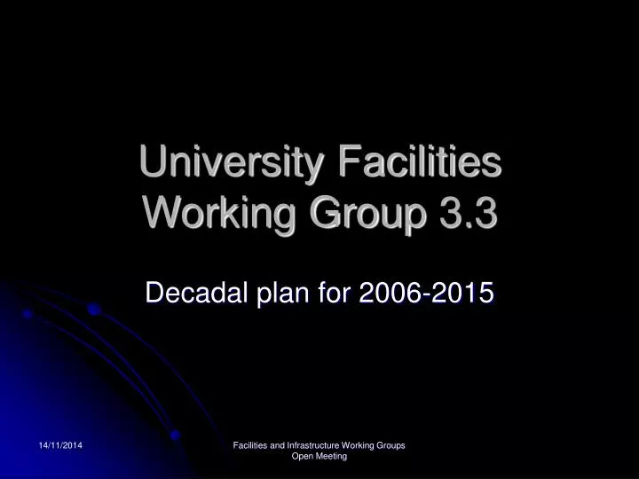 university facilities working group 3 3