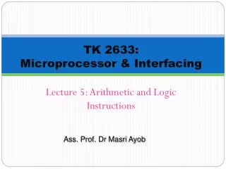 TK 2633: Microprocessor &amp; Interfacing