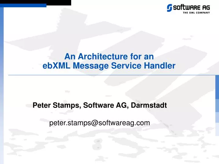 an architecture for an ebxml message service handler