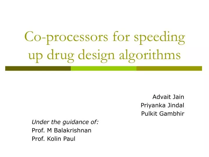 co processors for speeding up drug design algorithms