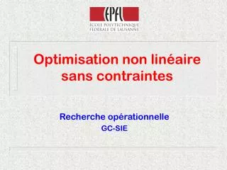 optimisation non lin aire sans contraintes