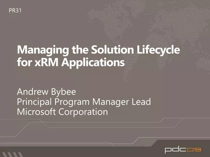 managing the solution lifecycle for xrm applications