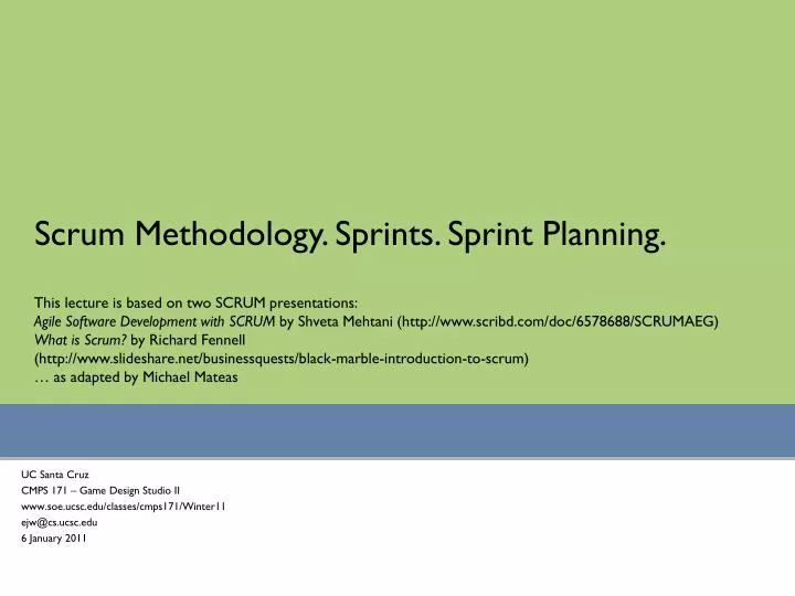scrum methodology sprints sprint planning