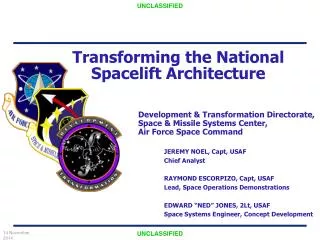 Transforming the National Spacelift Architecture